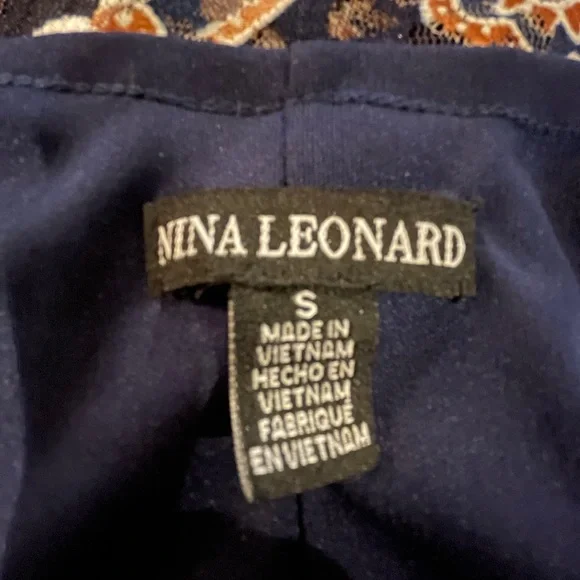 Nina Leonard Floral Lace Handkerchief Sundress S FREE SHIP - Picture 2 of 6